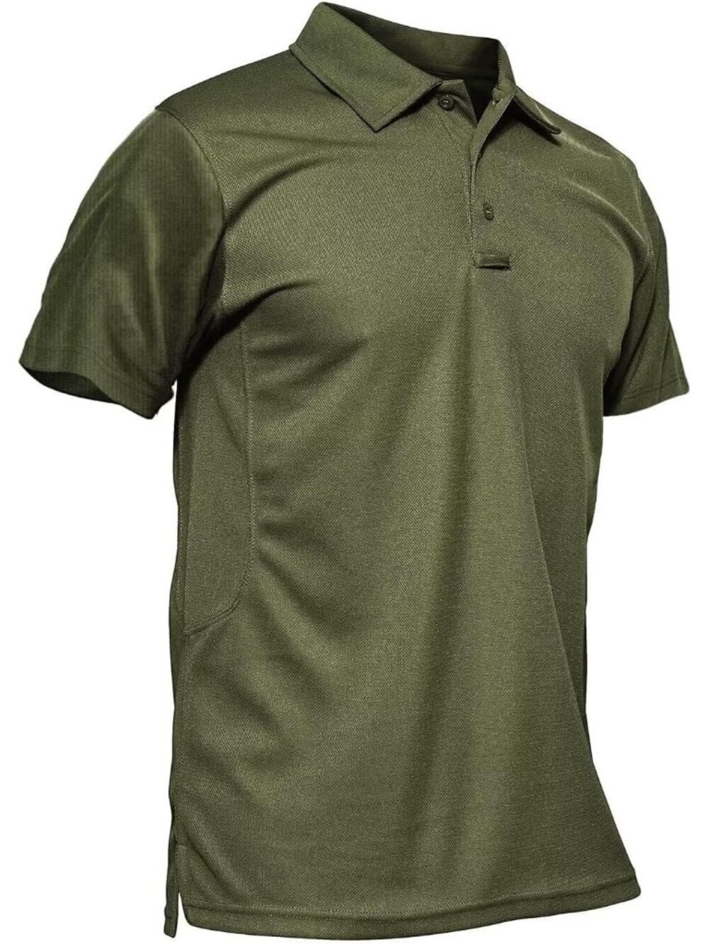 Men's Army Green Quick Dry Performance Short Sleeve Tactical Golf Polo Shirts